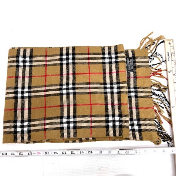 Burberrys London 100% Lamswool 72x12" Brown Black Nova check Made in England(70 - Picture 5 of 7